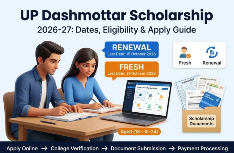 UP Dashmottar Scholarship 2026-27: Last Date, Fresh vs Renewal और Apply करने का पूरा तरीका 2 UP Dashmottar Scholarship