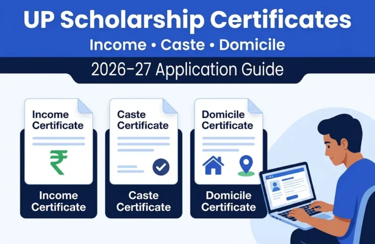 UP Scholarship के लिए Income, Caste और Domicile Certificate कैसे बनवाएँ: e-District Guide 2026-27 6 UP Scholarship Certificate
