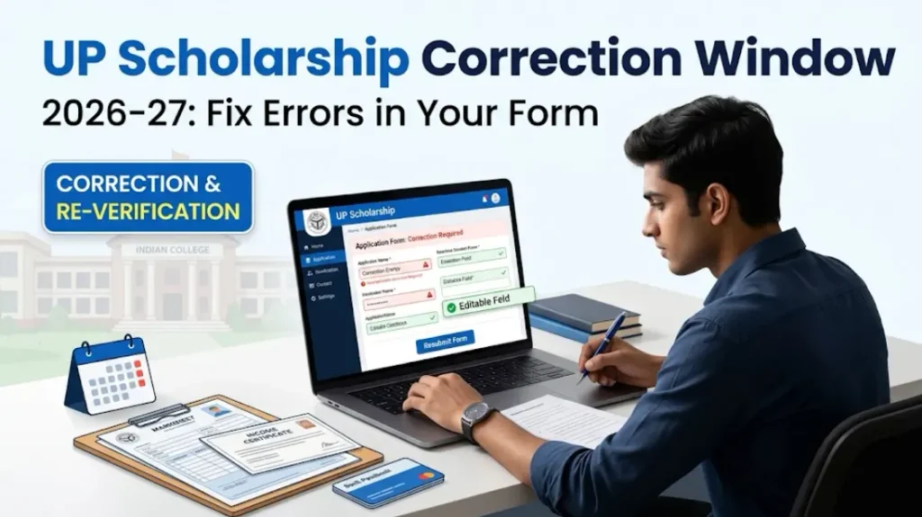 UP Scholarship Correction 2026-27: Window कब खुलेगी, क्या Edit होगा और Errors कैसे ठीक करें 1 UP Scholarship Correction 2026-27