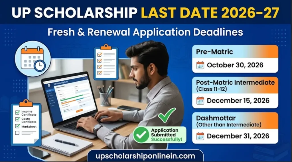UP Scholarship Last Date 2026-27: Fresh और Renewal की पूरी जानकारी 1 UP Scholarship Last Date 2026-27