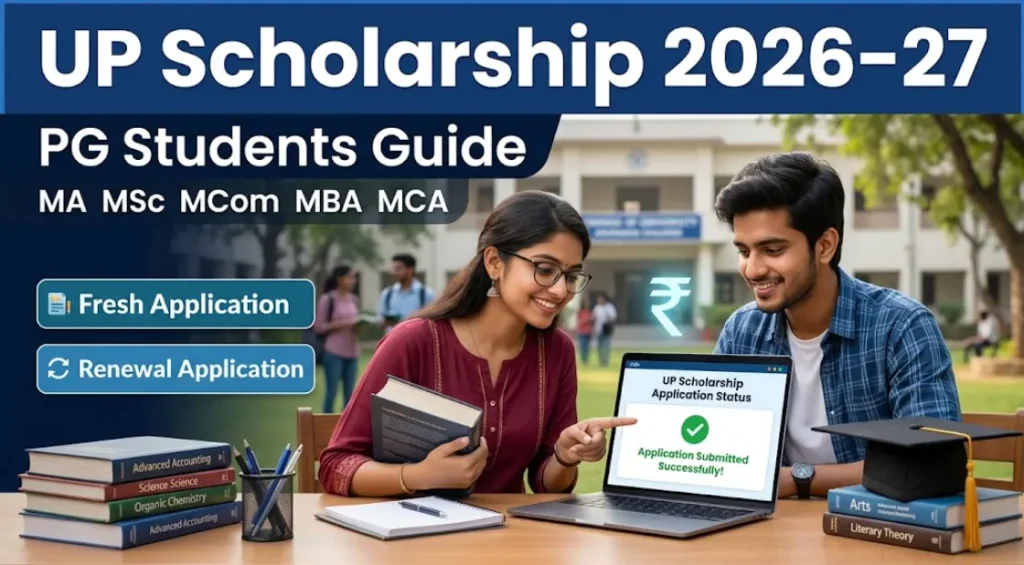 UP Scholarship PG Students 2026-27: MA, MSc, MCom के लिए Eligibility, Documents और Fresh vs Renewal 1 UP Scholarship PG Students 2026-27