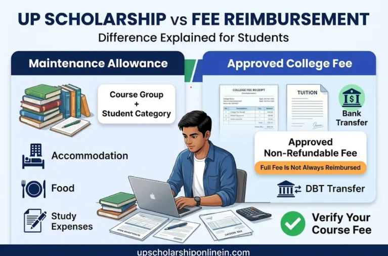 UP Scholarship vs Fee Reimbursement: फर्क क्या है और आपको कितना मिलेगा 3 UP Scholarship vs Fee Reimbursement